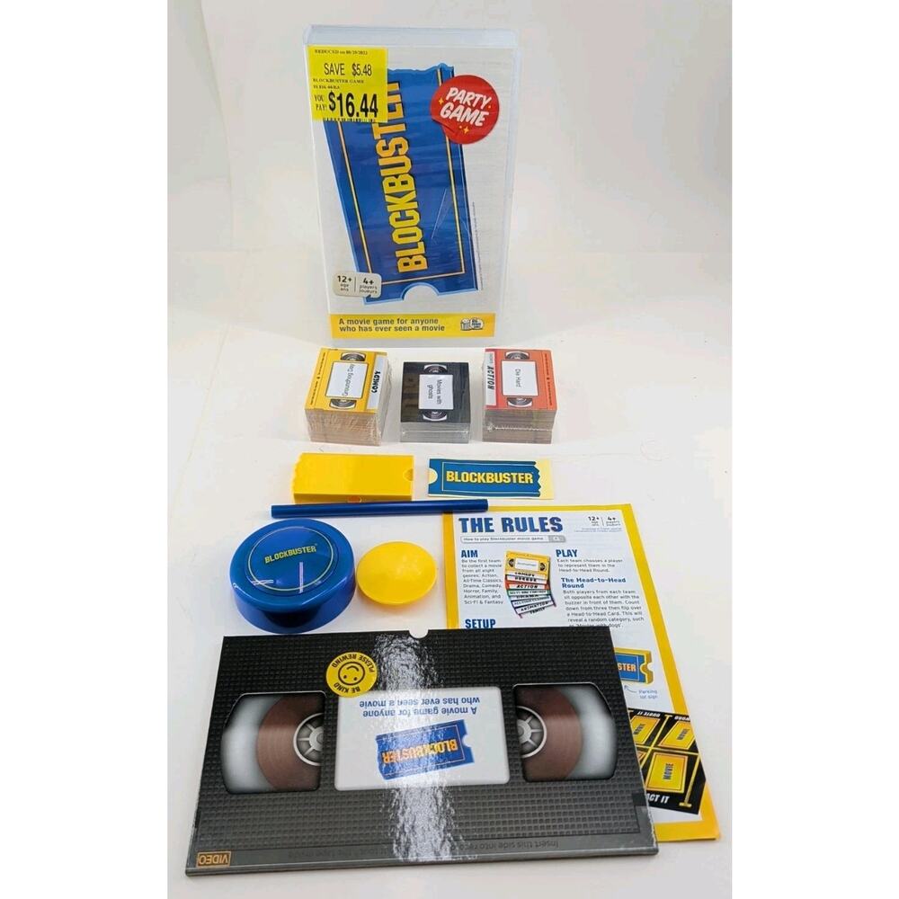 Blockbuster Party Board Game Movie Trivia Night - NEW & COMPLETE IN OPEN CASE